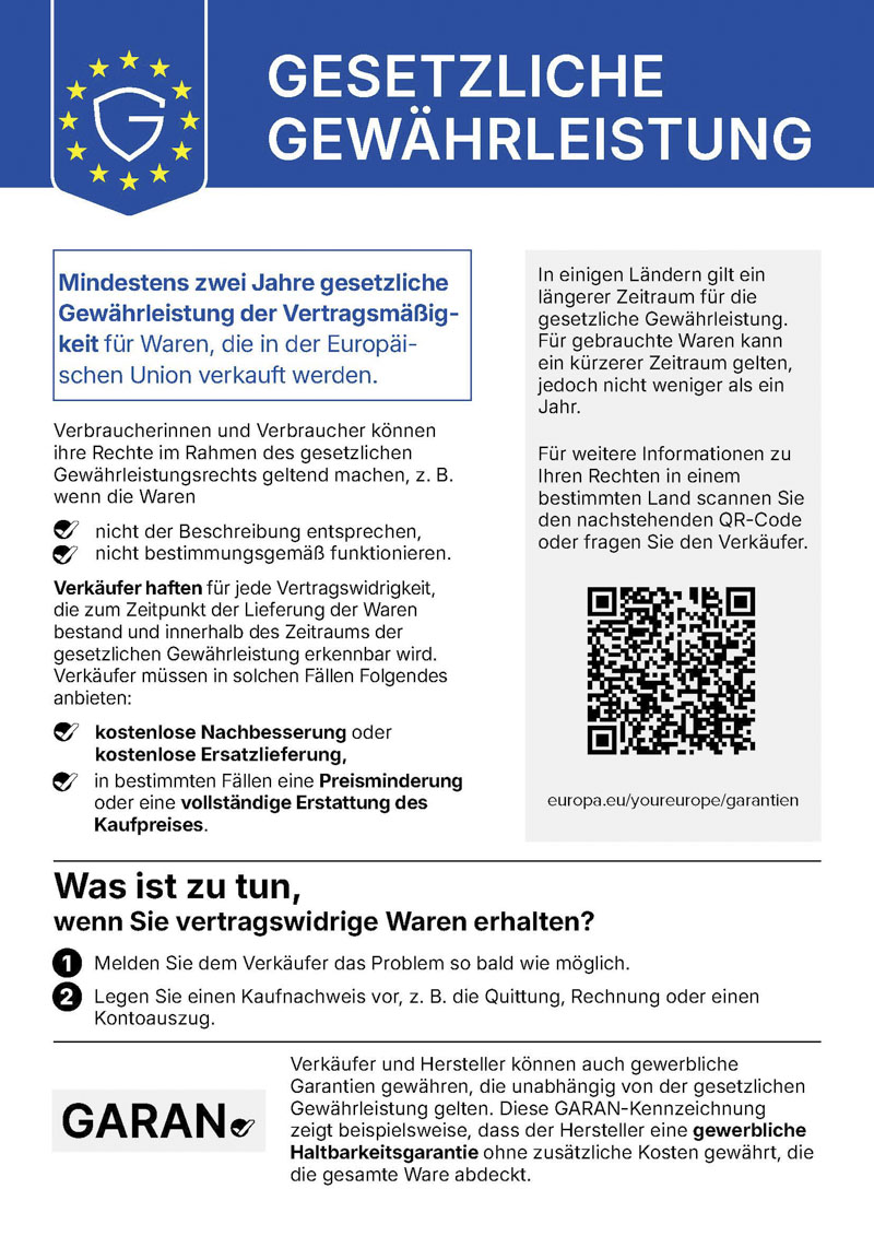 Harmonisierte Mitteilung über das gesetzliche Gewährleistungsrecht